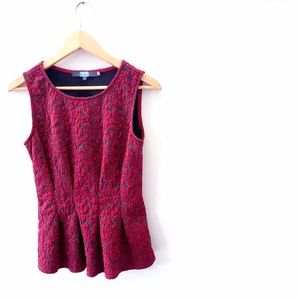 EVA FRANCO | Deep red tank with metallic weave